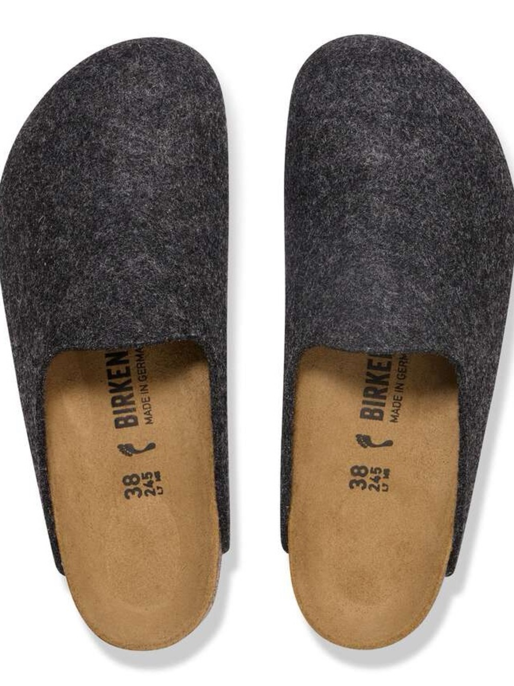 Birkenstock Amsterdam Wool Charcoal Slip-On Clogs as is